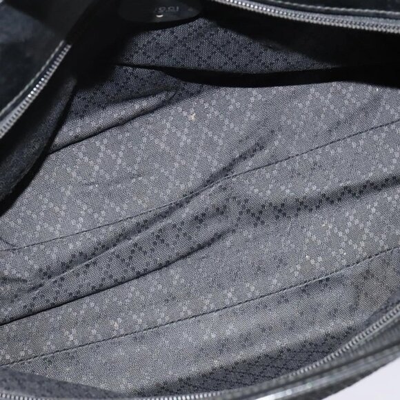 GUCCI Bamboo Hand Bag Canvas 2way Black Silver 002 2058 0439 5 Auth BA3352 - Picture 10 of 16